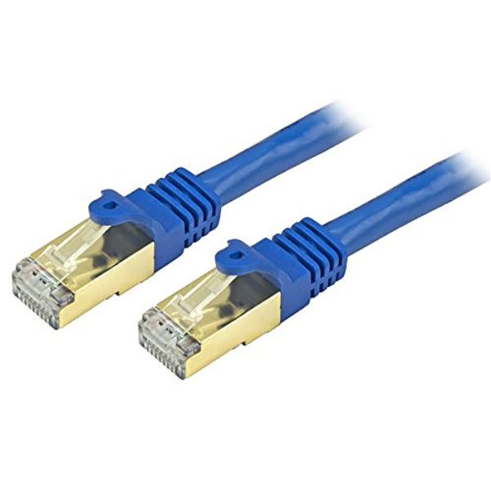 StarTech.com 6 in CAT6a Ethernet Cable   10 Gigabit Shielded Snagless RJ45 100W PoE Patch Cord   10GbE STP Network Cable w/Strain Relief   Blue Fluke Tested/Wiring is UL Certified/TIA (C6ASPAT6INBL)