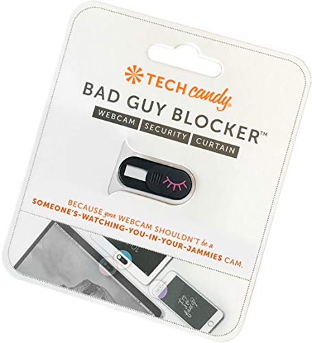 Tech Candy Bad Guy Blocker Removable Webcam Cover Camera Curtain For Web Security   Works On Laptops, Phones, And Tablets   Blac