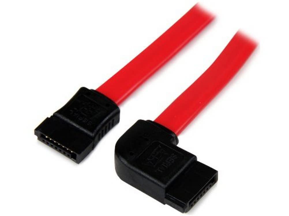 Startech.Com 18In Sata To Left Side Angle Sata Serial Ata Cable   Straight To Left Side Angled Sata Cable 18 Inch