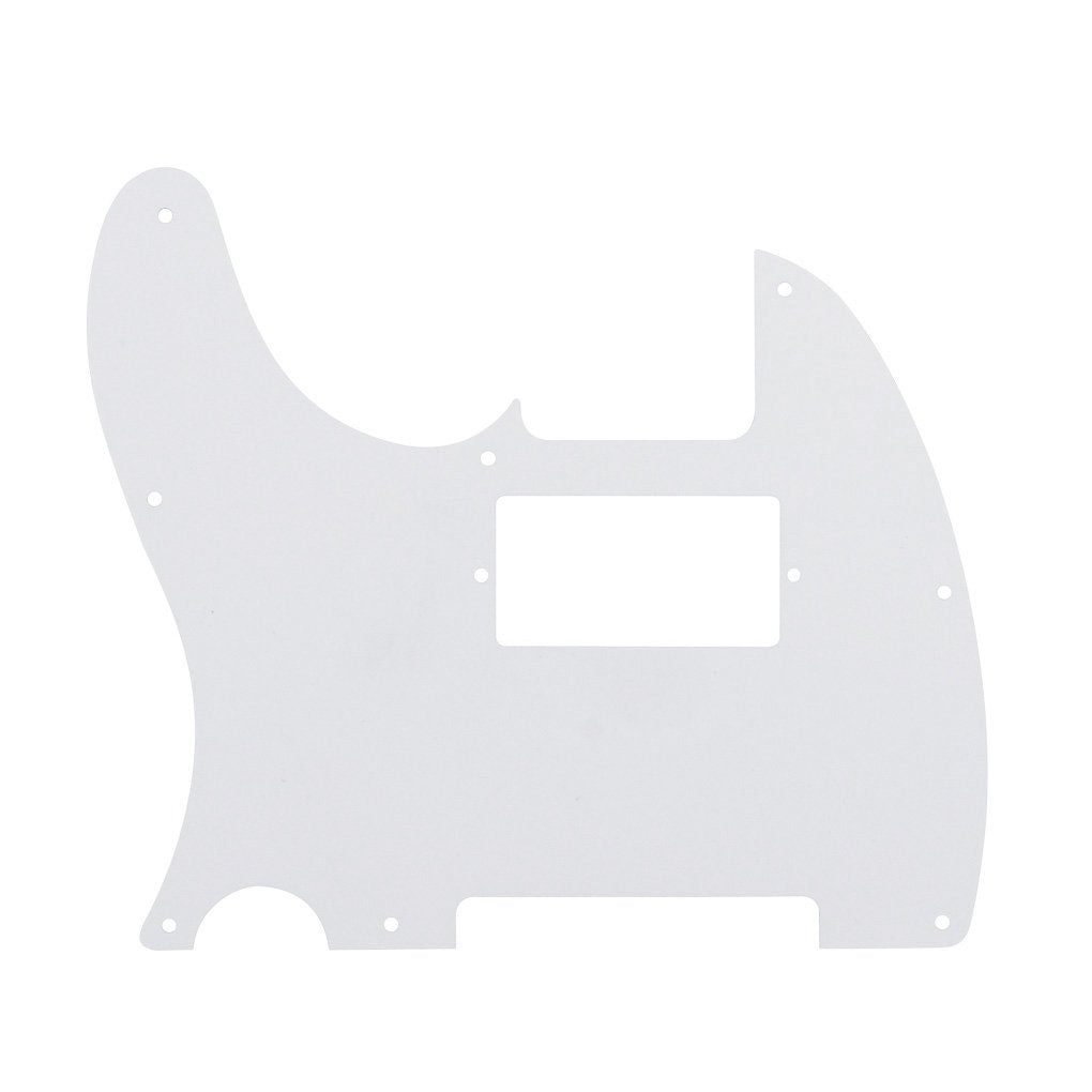 Fleor 8 Hole Tele Pickguard Guitar Humbucker Pick Guard Hh With Screws Fit Usa/Mexican Fender Standard Telecaster Part, 4Ply Whi