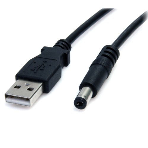 Startech.Com 2M Usb To Type M Barrel Cable   Usb To 5.5Mm 5V Dc Cable   Usb To Barrel Jack 5V Dc Plug (Usb2Typem2M) Black