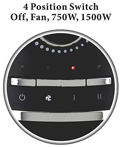 Optimus Portable 360 Surround Ceramic W/Thermostat, Black Heater, 9.6 X 9.6 X 14.0