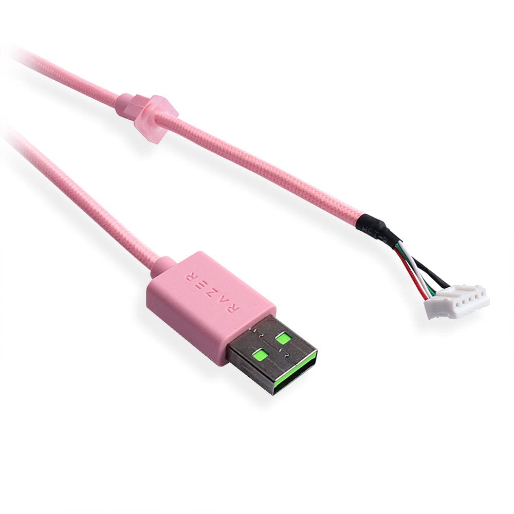Huyun New Usb Wire Data Line/Audio Cable Replacement For Razer Kraken Kitty Edition/Ultimate Edition Headphone (Pink)