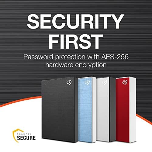 Seagate One Touch, 1Tb, Password Activated Hardware Encryption, Portable External Hard Drive, Pc, Notebook & Mac, Usb 3.0, Black