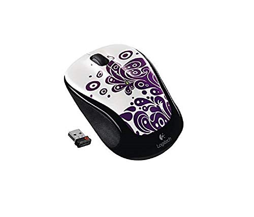 Logitech 910 002963 M325 Wireless Mouse  (Purple Swirls)