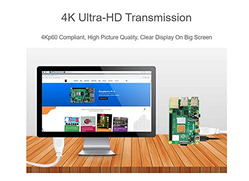 Top1 Raspberry Pi Original Micro Hdmi To Hdmi Hd Video Cable Applicable To Raspberry Pi 4 Computer Support 4K Ultra Hd Transmiss