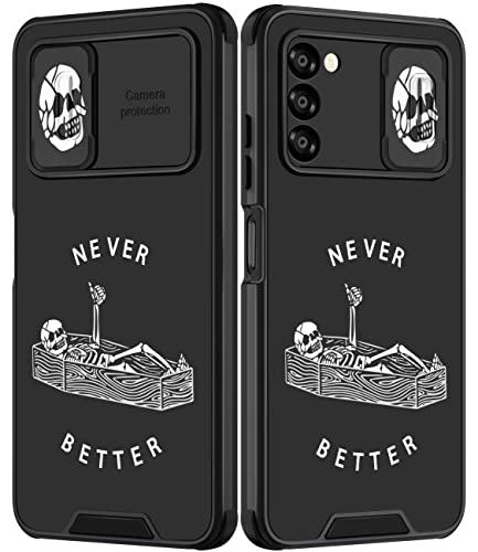 Goocrux For Samsung Galaxy A03S Case Skeleton Gothic For Women Girls Cute Skull Phone Cover Funny Ghost Horror Goth Design With