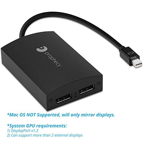 Gofanco Prophecy 1X2 Mini Displayport 1.2 To Dual Displayport Adapter   2 Port Dp Mst Hub With Extended Display Mode   4K @30Hz