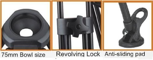 E Image Ek60Aam Video Photo Studio Tripod And Fluid Drag Kit,Black