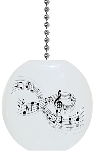 Sheet Music Solid Ceramic Fan Pull