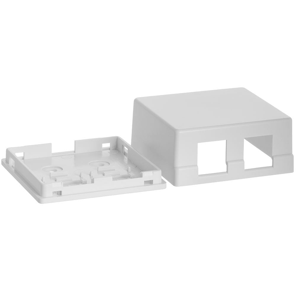 Cmple   2 Port Keystone Jack Surface Mount Box, Dual Port Surface Mount Box For Network, Dual Hole Keystone Jack For Rj45 Cat5E/