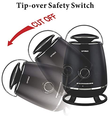 Optimus Portable 360 Surround Ceramic W/Thermostat, Black Heater, 9.6 X 9.6 X 14.0