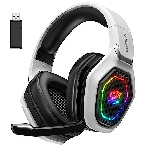 Ozeino Wireless Gaming Headset For Pc, Ps5, Ps4 2.4Ghz Usb & Type C Ultra Stable Low Latency Gaming Headphones With Flip Microph