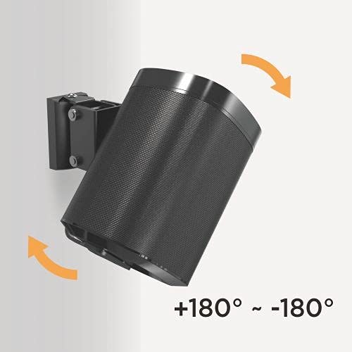 Mount Plus SB631 Pair Adjustable Speaker Wall Mount for SONOS One, One SL and Play:1 | Low Profile | Adjustable Tilt, Swivel, Rotate Speaker Mount for Best Audio (2 Pack White)