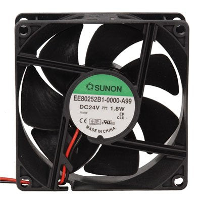 SUNON EE80252B1-0000-A99 DC Brushless Fan, 12 Leads Connection, Ball Bearing, 24 VDC, 75mA, 80 mm L x 80 mm W x 25 mm H