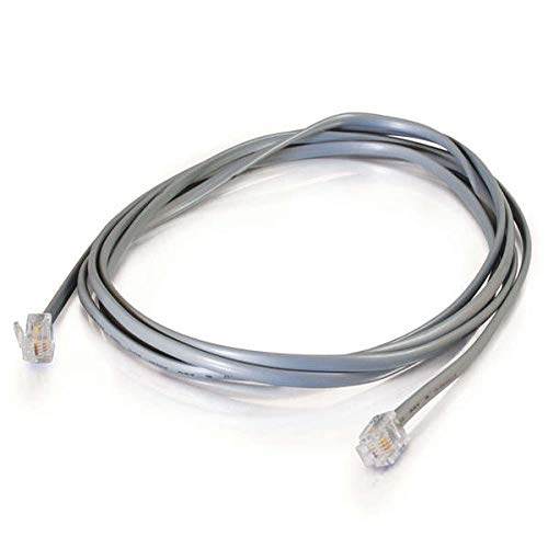 C2G 02971 Rj11 6P4C Straight Modular Cable, Silver (7 Feet, 2.13 Meters)