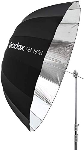 Godox Ub 165S 65 Inch 165Cm Parabolic Inner Silver Reflec Umbrella Studio Light Umbrella With Diffuser Cover Cloth