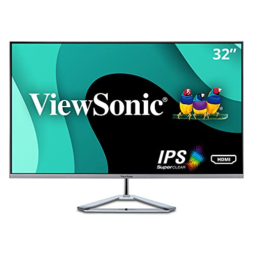 Viewsonic Vx3276 Mhd 32 Inch 1080P Frameless Widescreen Ips Monitor With Screen Split Capability Hdmi And Displayport