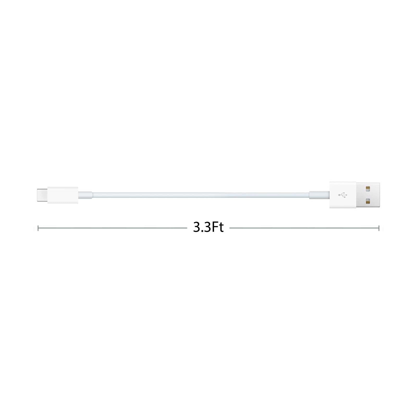 AHDFWI Carplay Cable Cord - 3 Feet USB A to USB C - White, Compatible with iPhone 16/17, iPad Pro, Air, Mini - Durable Charging Solution