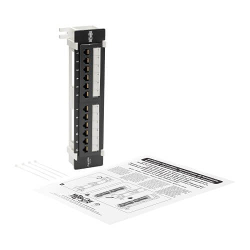 Tripp Lite Cat6 Wall-Mount Poe+ Compliant Patch Panel 12-Port 110/Krone 568A/B Rj45 Ethernet Taa (N250-P12)