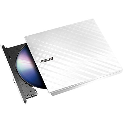 Asus Lite Portable Usb 2.0 Slim 8X Dvd/ Burner +/  Rewriter External Drive, Compatible With Both Mac & Windows, White (Sdrw 08D2