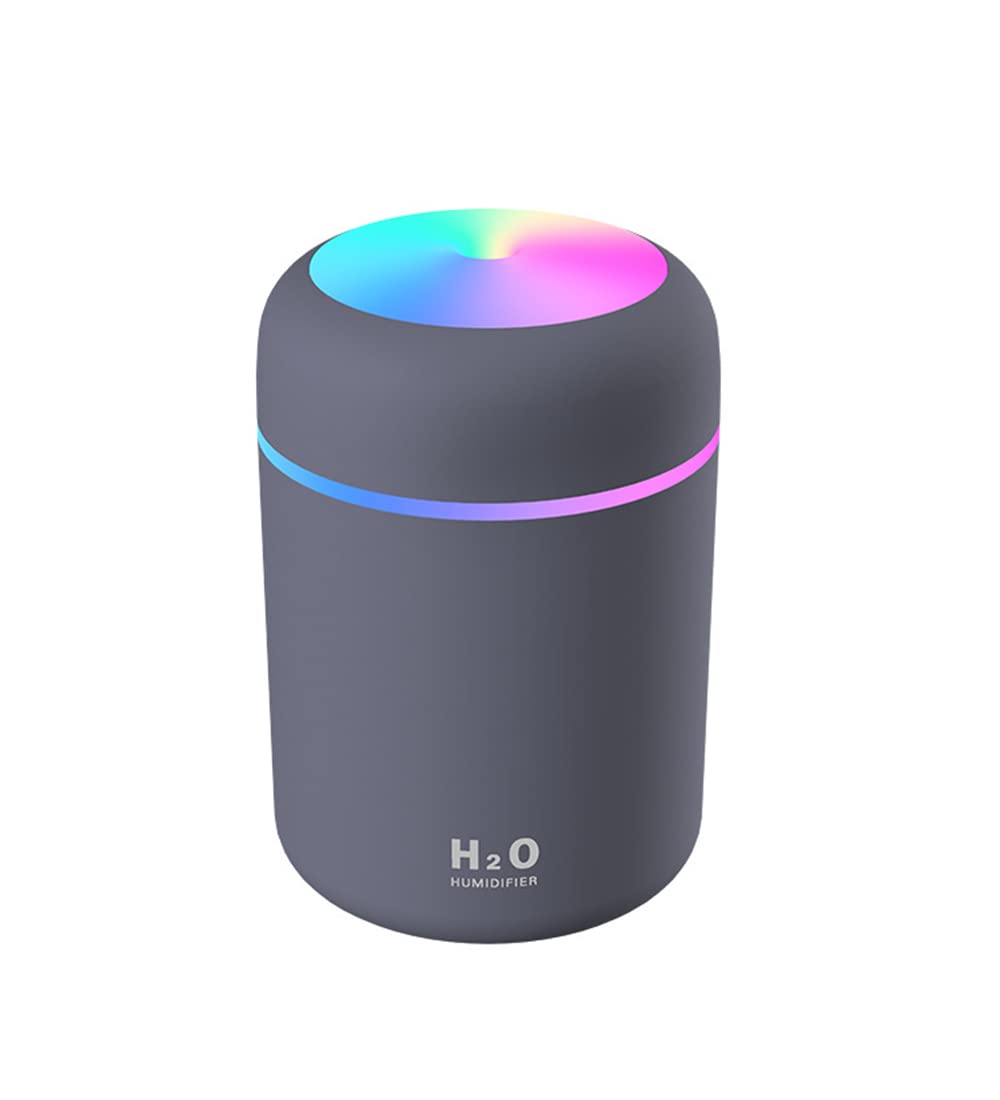 Portable Mini Humidifier, 300Ml Small Cool Mist Humidifier With Colorful Led Night Light, Usb Personal Desktop Humidifier For Ca