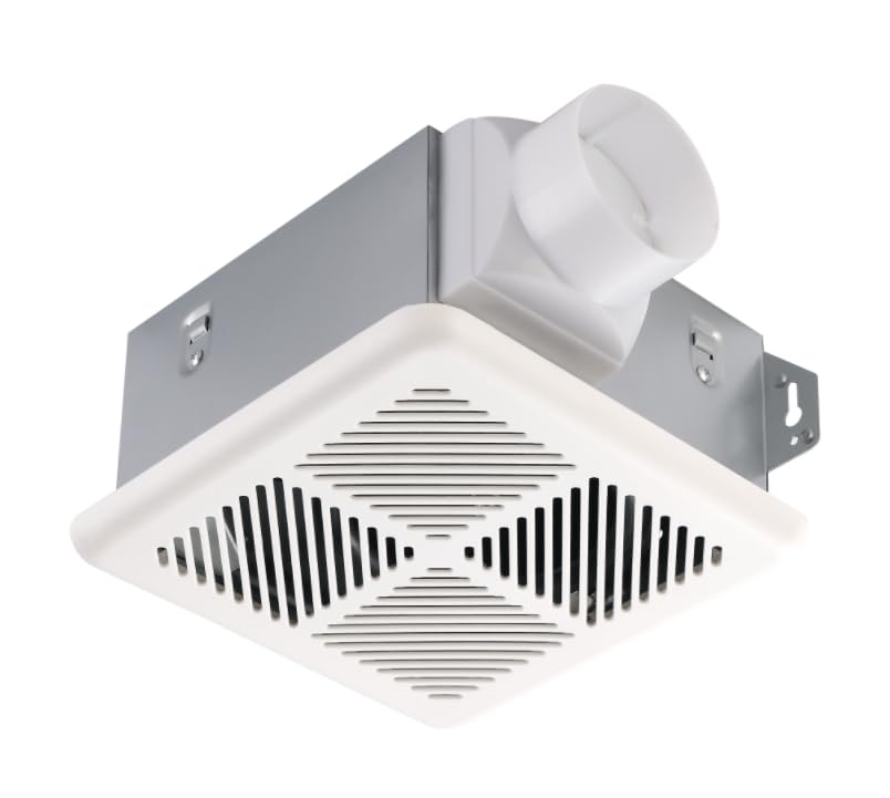 Tech Drive Very Quiet 50Cfm 1.2Sone Bathroom Ventilation And Exhaust Fan,3Inch Duct, Ceiling Or Wall Mounted Fan, Easy To Instal