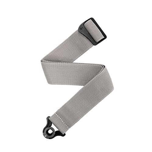 D'Addario Accessories Auto Lock Guitar Strap   Acoustic & Electric Guitar Accessories   Easy To Use Auto Locking Guitar Straps   Uses Existing Guitar Strap Buttons   Polypro   Silver