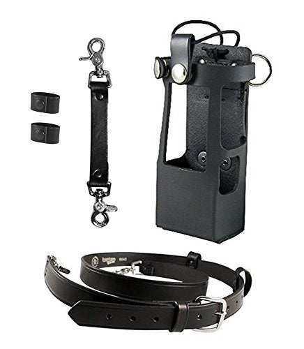 Boston Leather Bundle Three Items  Anti Sway Strap For Radio Strap, Firefighter'S Radio Strap/Belt, Firefighter'S Radio Holder (For Motorola Apx 6000Xe/8000) (Black)
