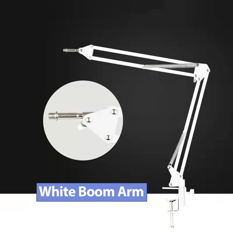 White Boom Arm For Hyperx Quadcast S, Professional Adjustable White Mic Boom Arm, White Stand Compatible With Hyperx Quadcast Wh