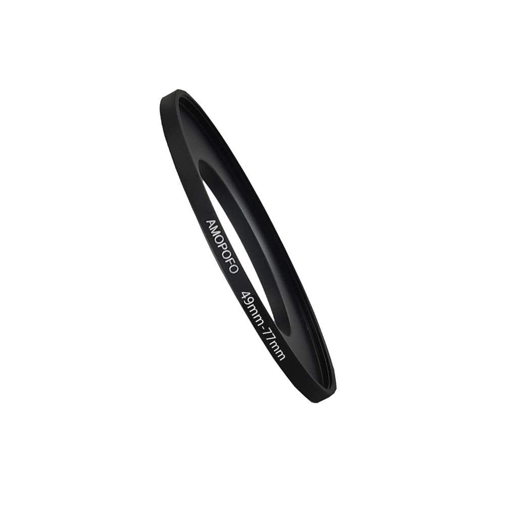 49Mm To 77Mm Metal Step Up Ring Adapter For Canon,For Nikon,For Sony,For Fuji,M4/3 Camera Lenses To Uv,Nd,Cpl Camera Filters, Made From Cnc Machined With Matte Black Electroplated Finish