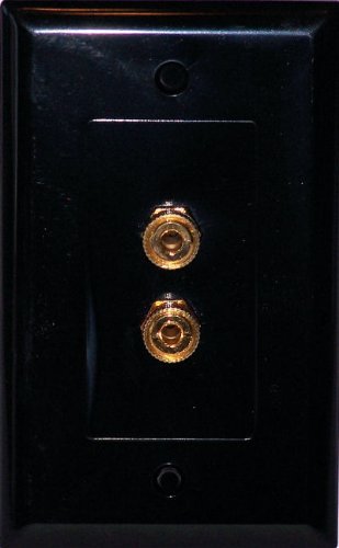 Unique Products Online Black Speaker Wall Plate 2 Post For 1 Speaker   Media Room Series