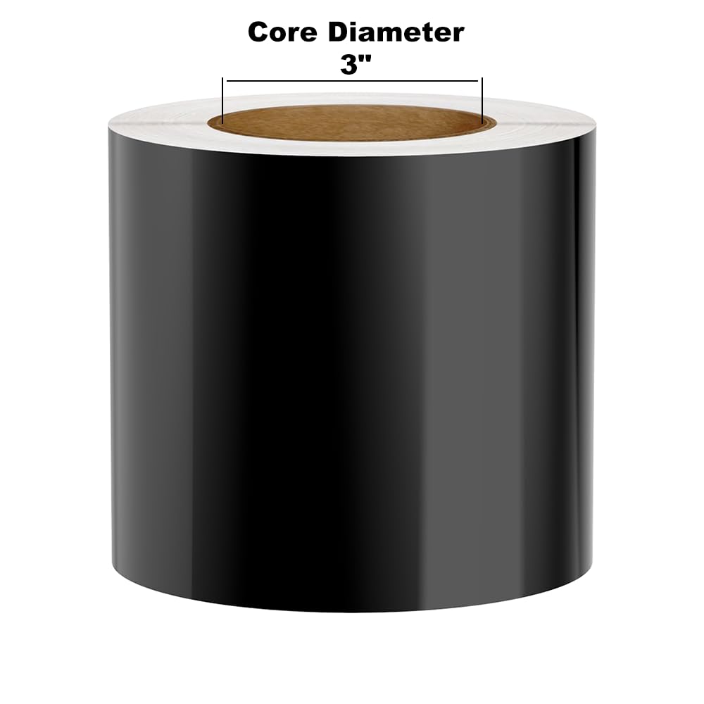 (Discontinued) Kingston Premium Vinyl Label Tape, Black, 5 x 150 on 3 Core for DuraLabel 9000, LabelTac 9, SafetyPro 9G, VnM 8 
