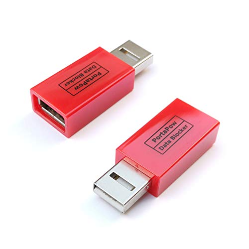 Portapow Usb Data Blocker (Red 2 Pack)   Protect Against Juice Jacking