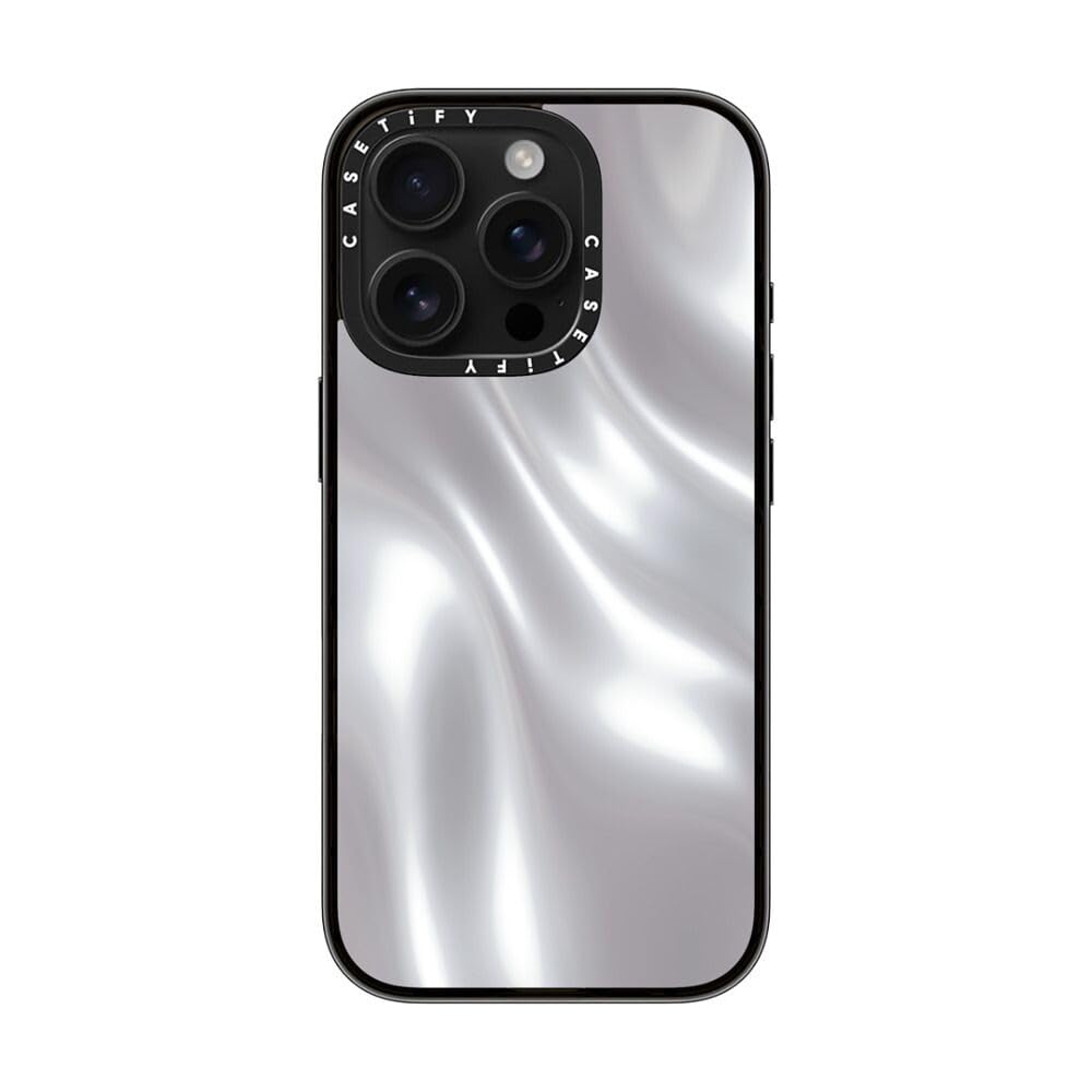 Casetify Compact Case For Iphone 16 Pro [Lightweight / 4 Ft. 2X Military Grade Drop Protection/Slim]   Soft Metal   Clear Black