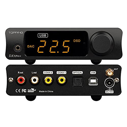 Topping Dx3 Pro+ Es9038Q2M Bluetooth 5.0 Ldac Audio Decoder Dsd512 Dac Amp Nfca Headphone Amplifier Pre Amplifier (Silver)