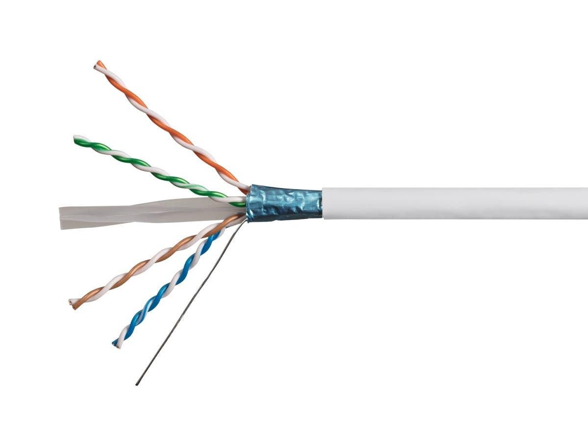 Monoprice Cat6A Ethernet Bulk Cable - 500 Feet - Purple, Solid, 550Mhz, F/UTP, CMR, Riser Rated, Pure Bare Copper Wire, 10G, 23A
