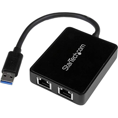 Startech.Com Usb 3.0 To Dual Port Gigabit Ethernet Adapter W/Usb Port   10/100/100   Usb Gigabit Lan Network Nic Adapter (Usb320