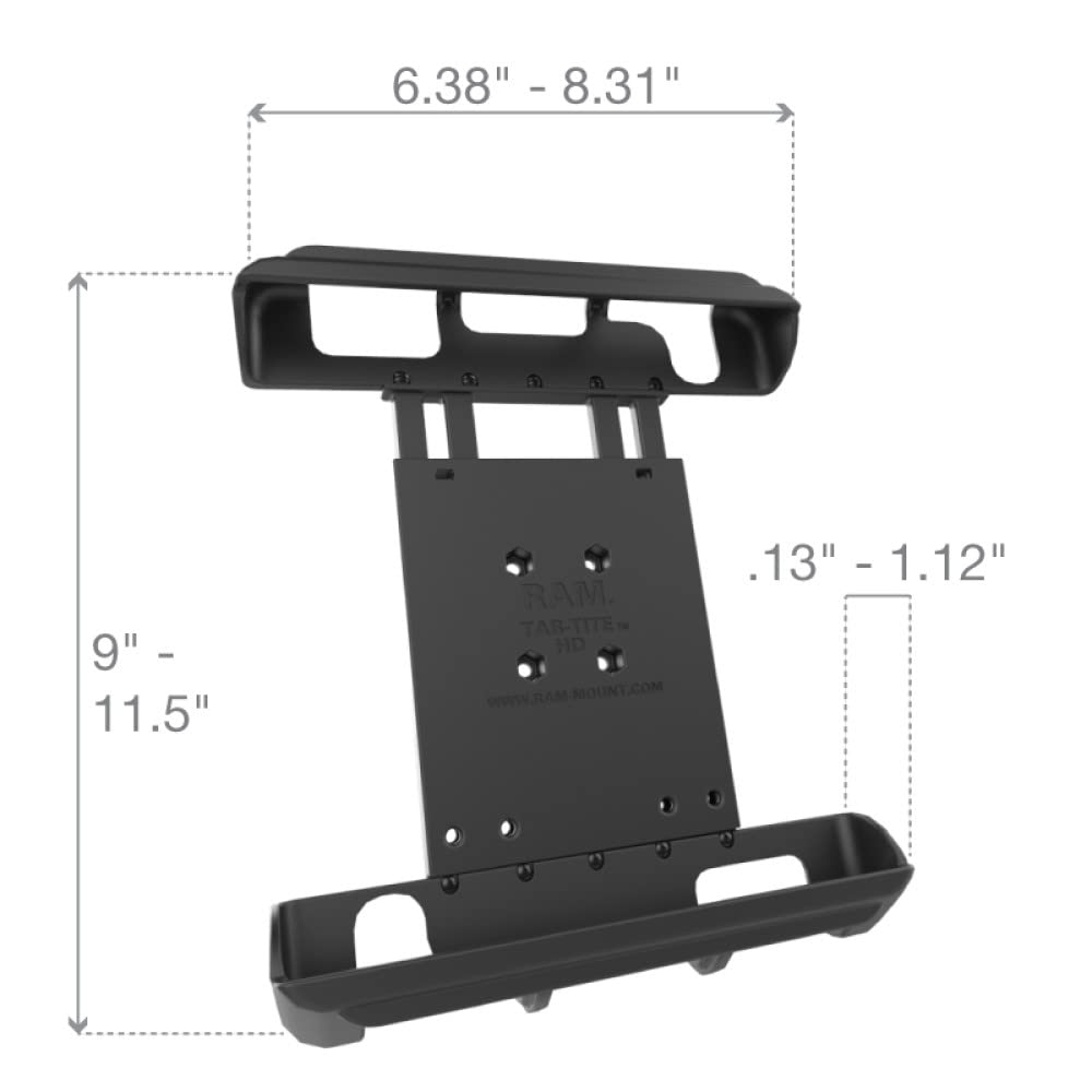 Ram Mounts Ram-Hol-Tab8U Tab-Tite Tablet Holder For Apple Ipad Pro 9.7 With Case + More Compatible With Ram B 1 And C 1.5 Size R