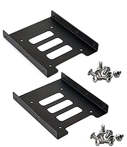 iMBAPrice (Pack of 2) 2.5 to 3.5 Bay SSD HDD Notebook Hard Disk Drive Black Mounting Bracket Adapter Tray Kit