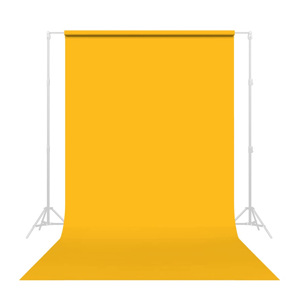 Savage Seamless Paper Photography Backdrop   Color #71 Deep Yellow, Size 86 Inches Wide X 36 Feet Long, Backdrop For Youtube Vid