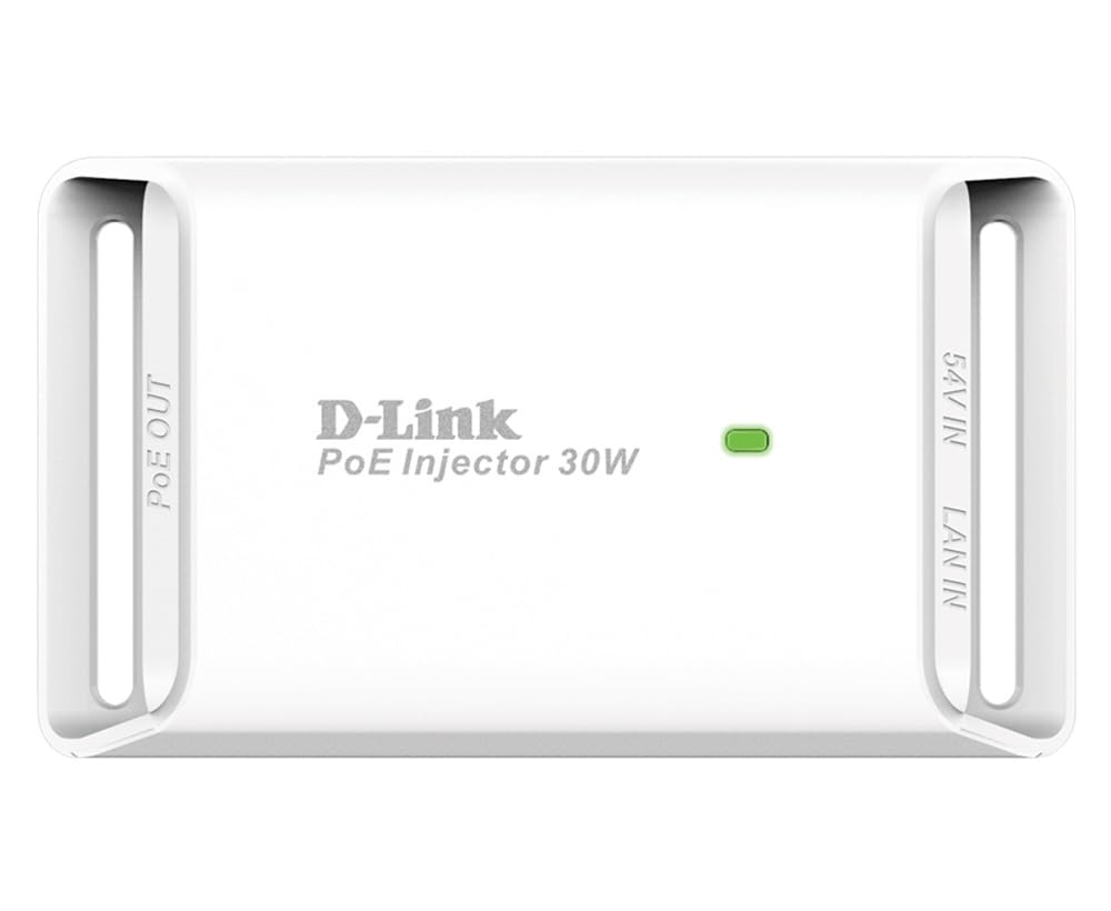 D-Link PoE Injector Adapter 1 Port Gigabit Power Over Ethernet DC Powers IP Camera, Access Points, VoIP Phones (DPE-301GI)