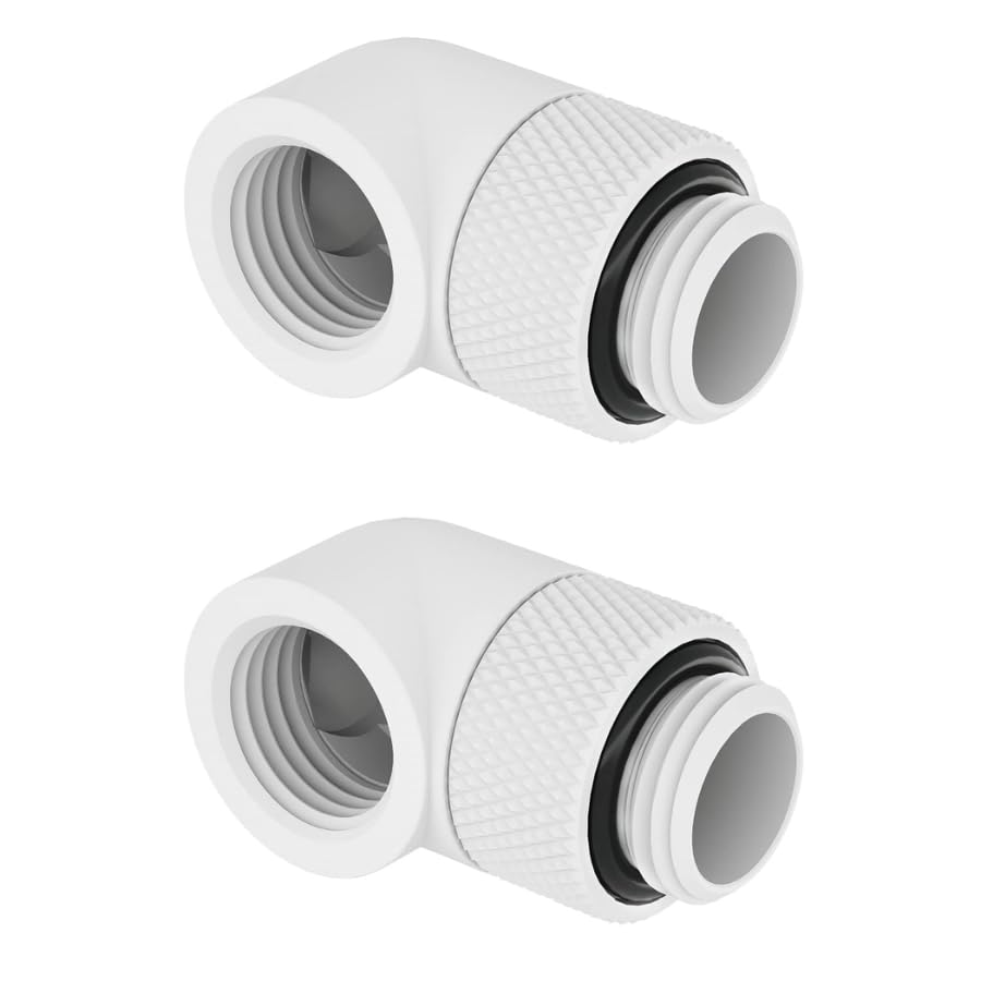 Dracaena 2 Pack G1/4'' Thread Male To Female Extender Fitting, 90 Rotary Fitting Adapter Connector For Computer Water Cooling Sy