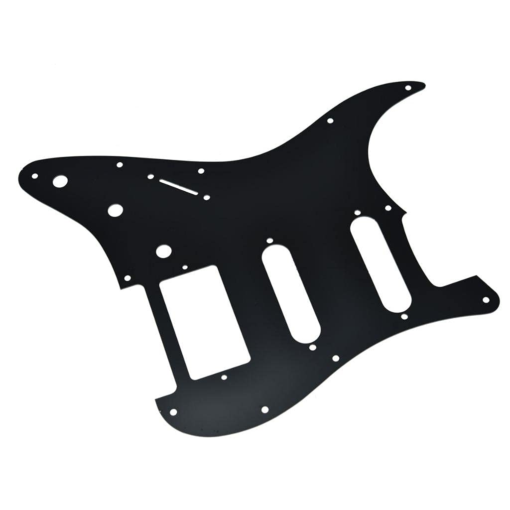 Dopro 11 Hole Aluminum Anodized Modern Style Strat Hss Guitar Pickguard Scratch Plate Fits American/Mexican Fd Black