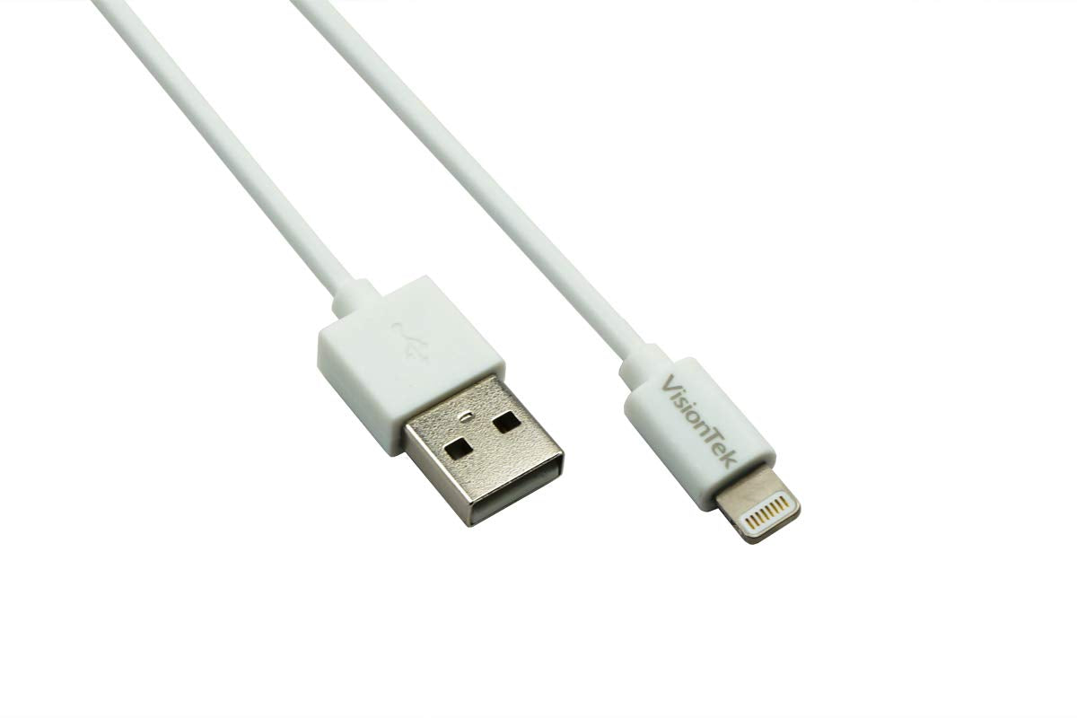 Visiontek Lightning To Usb 1 Meter Mfi Cable, White   900862