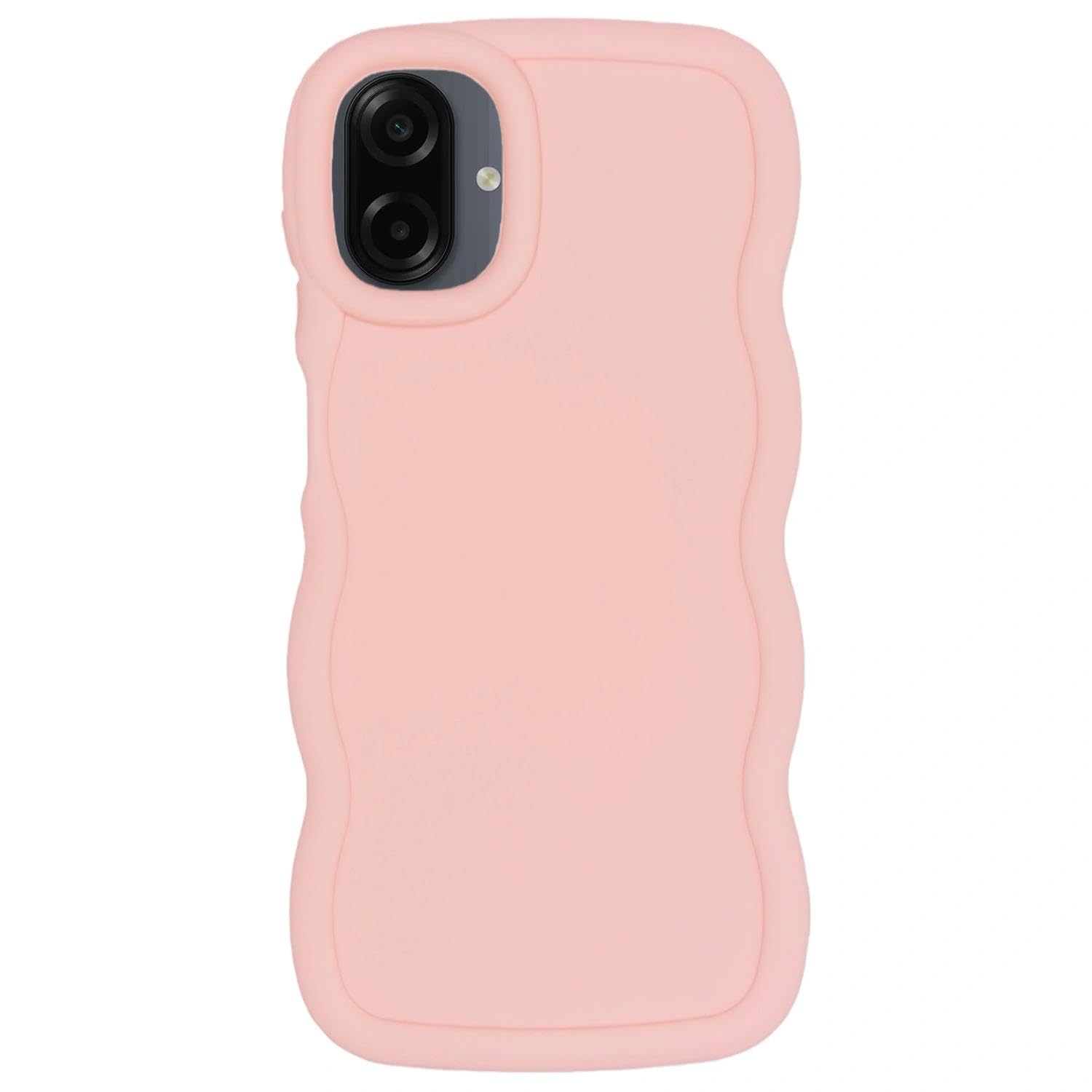 WOGROO Slim Fit Case for Samsung Galaxy A07, Wave Frame, Cute Soft TPU Thin Protective Phone Cover for Women, Light Pink