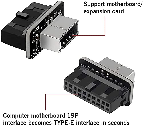 Xczzyb Usb Front Panel Adapter, Vertical Usb 3.1 Front Panel Socket Key A Type E To Usb 3.0 20Pin Header Adapter