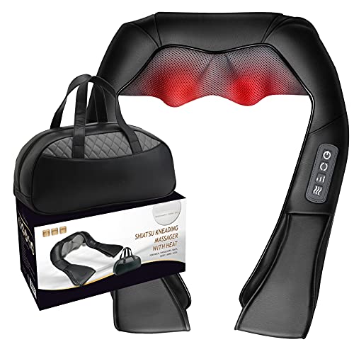 Five S Fs8801-Blk Shiatsu Neck And Back Massager With Heat Deep Kneading Massage For Neck, Shoulders, Back, Legs, Feet For Home,