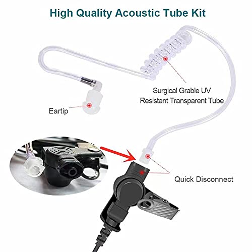 Juyode 3.5Mm Listen Only Earpiece 1 Pin Two Way Radios Receiver Walkie Talkie Headset With Clear Acoustic Tube Earbud Single Sid
