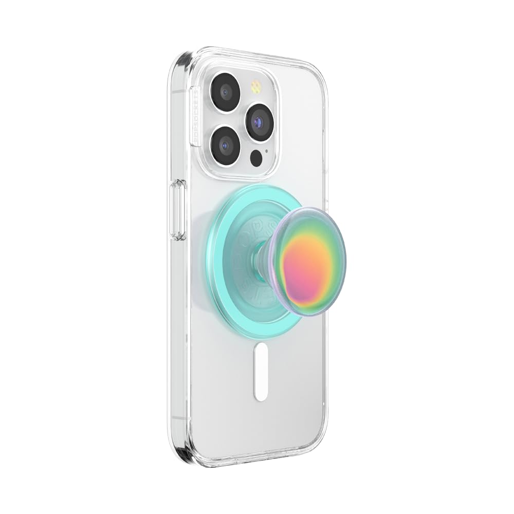 PopSockets Phone Grip for MagSafe, Magnetic Holder, Phone Stand, Light Blue - Boca Aura
